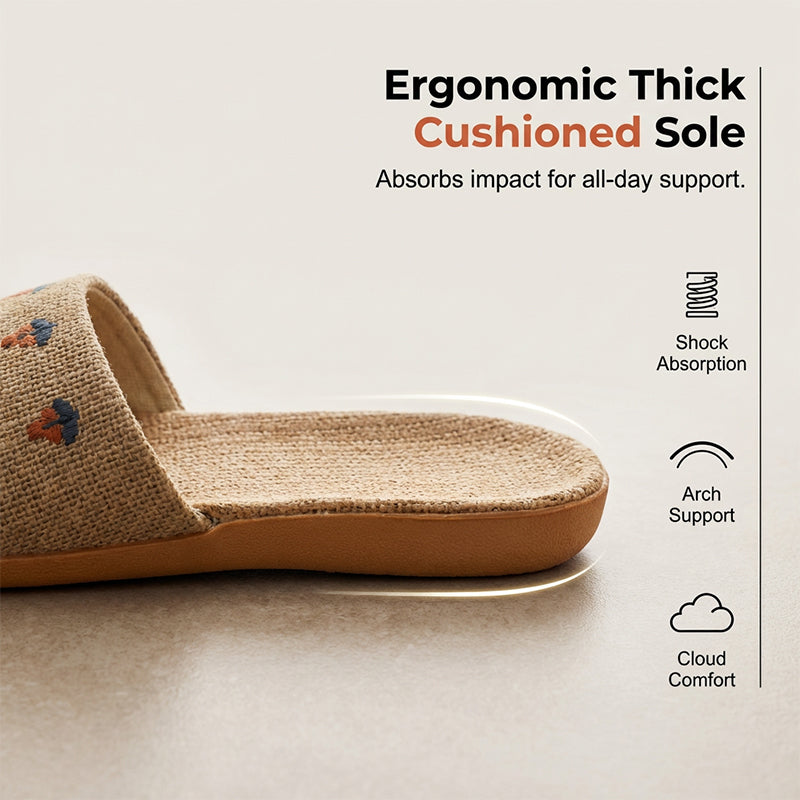 🔥49% OFF🏡✨Lightweight All-weather Linen Slippers With Thick Soles