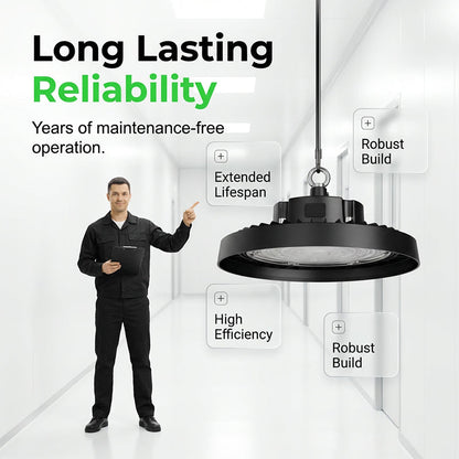 💡🏭 UFO LED High Bay Light – 100W, 160lm/W, 220V, for Industrial, Warehouse & Large Spaces 🏭✨