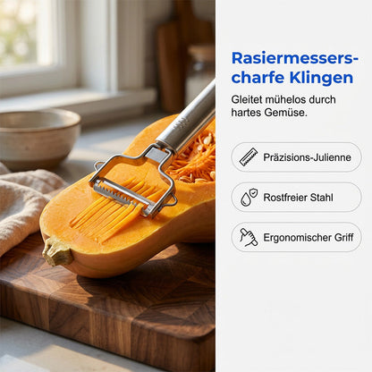 Multi-Funktions-Sparschäler & Julienne-Schneider aus Edelstahl