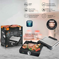 🔥Smoke-free barbecuing made easy!🍖✨2200W Smokeless Indoor Grill with Non-Stick Plate