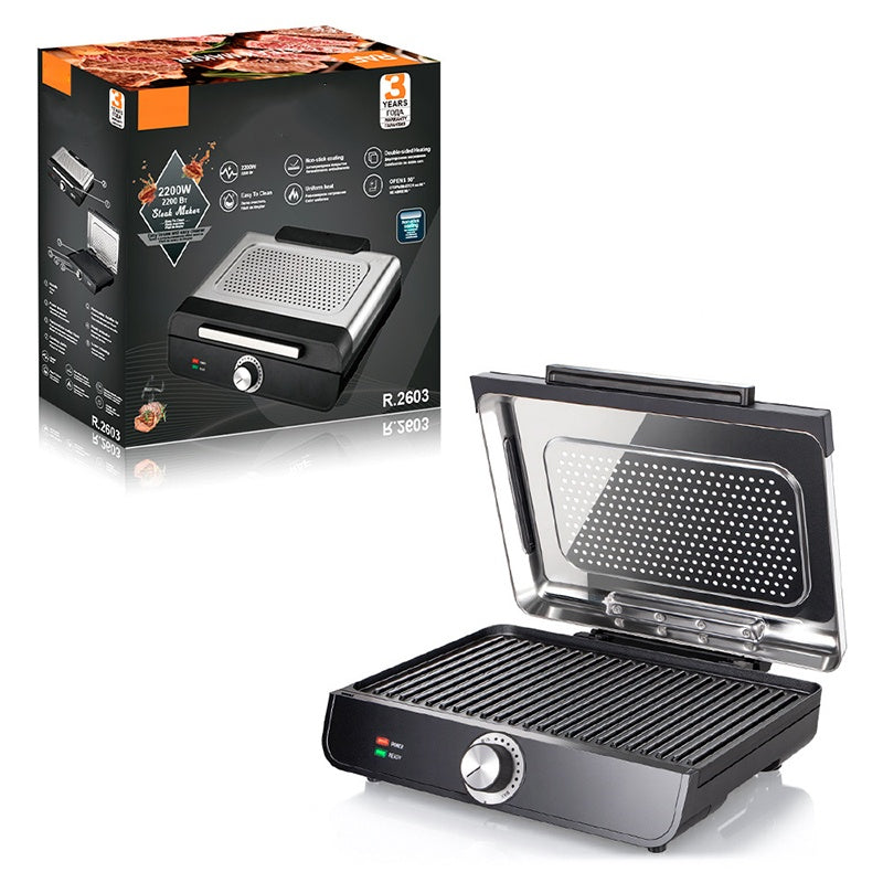 🔥Smoke-free barbecuing made easy!🍖✨2200W Smokeless Indoor Grill with Non-Stick Plate