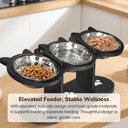 ⏳Time-Limited Special⏰Anti-Slip Elevated 3-Bowl Pet Feeder – Raised design, protects joints & 3 bowls – No more spills or sliding ✨