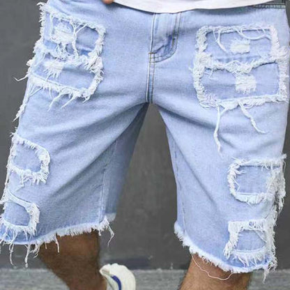 🔥While Supplies Last 49% OFF!🎉 Men's Ripped Denim Shorts with Frayed Details