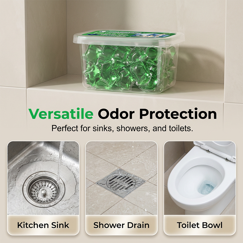 🥳2026 HOT SALE🥳💞78K+ SOLD!🏠💧Drain Deodorizer Pods – Bio‑enzyme formula neutralizes smells at the source. Instant fresh scent, no harsh chemicals. Say goodbye to embarrassing odours. 🚰✅