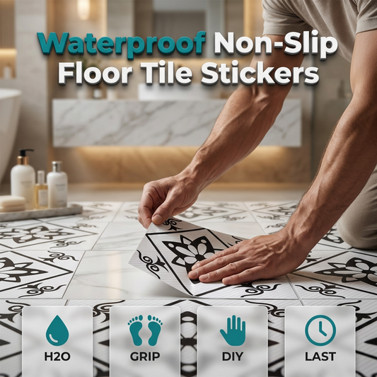 ⏳Limited-time 49% off⏰Waterproof & Non-Slip Floor Tile Stickers for Kitchen & Bathroom🛀