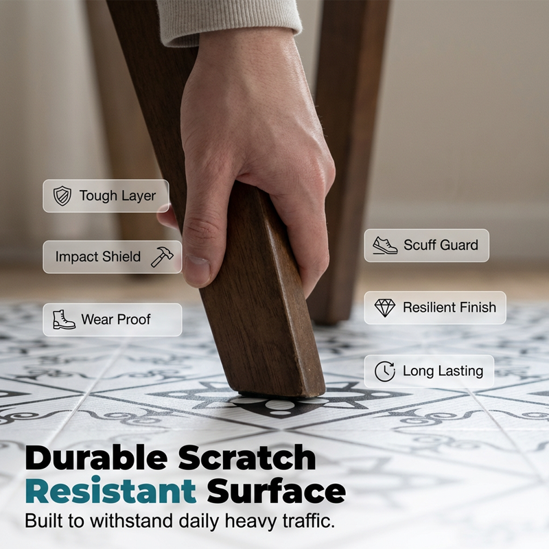 ⏳Limited-time 49% off⏰Waterproof & Non-Slip Floor Tile Stickers for Kitchen & Bathroom🛀