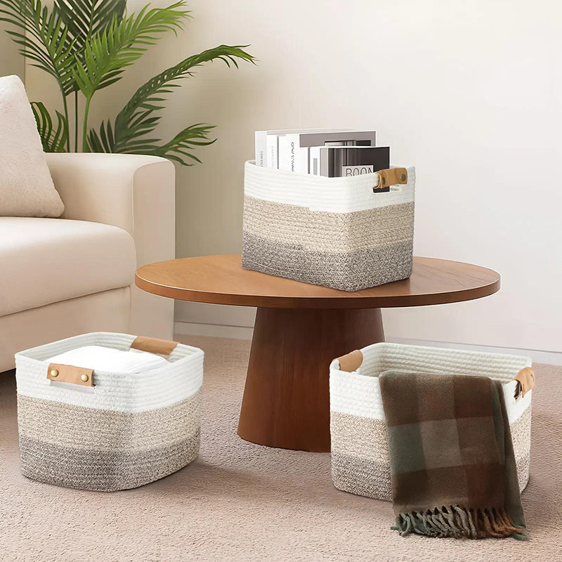 💖40% OFF🧵Woven Cotton Rope Storage Basket with Handles✨