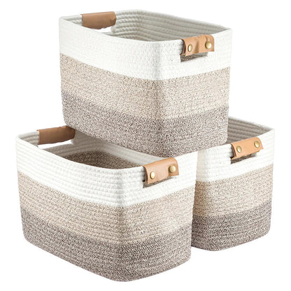 💖40% OFF🧵Woven Cotton Rope Storage Basket with Handles✨