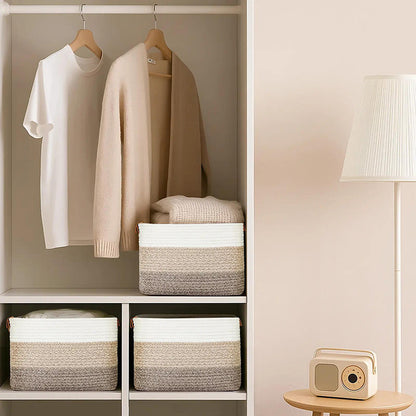 💖40% OFF🧵Woven Cotton Rope Storage Basket with Handles✨