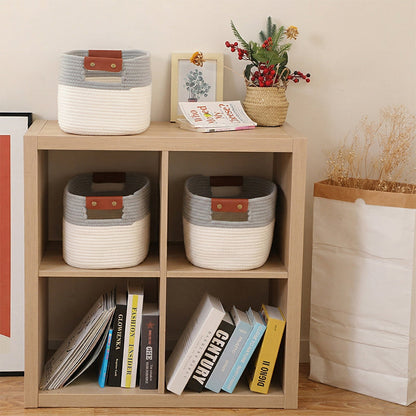 💖40% OFF🧵Woven Cotton Rope Storage Basket with Handles✨