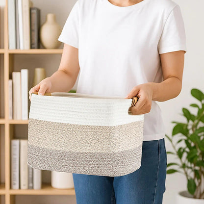 💖40% OFF🧵Woven Cotton Rope Storage Basket with Handles✨