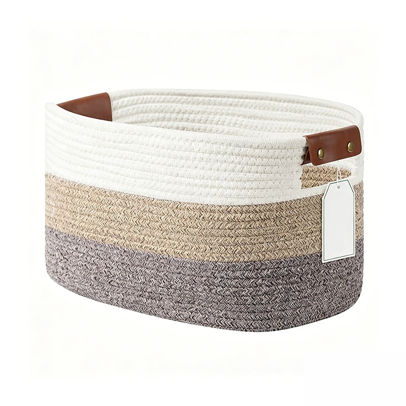 💖40% OFF🧵Woven Cotton Rope Storage Basket with Handles✨