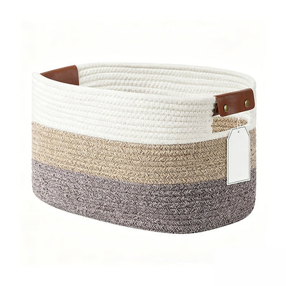 💖40% OFF🧵Woven Cotton Rope Storage Basket with Handles✨