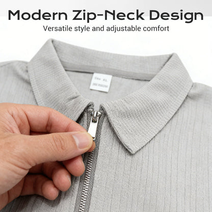 📢📢49% OFF !! ⏰ Summer Casual Zip-Neck Shirt & Shorts Set – Breathable, stylish & perfect for hot days – lightweight 2-piece comfort 🩳