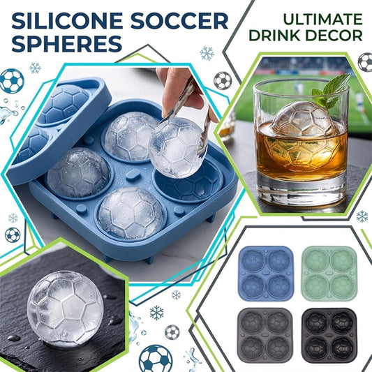 📢📢49% OFF!! ⏰ Silicone Soccer Ball Ice Cube Tray – 5.5 cm Cubes, Slow-Melting, Leak-Proof Design, 4 Colors, Perfect for Game Nights & Cocktails 🥂