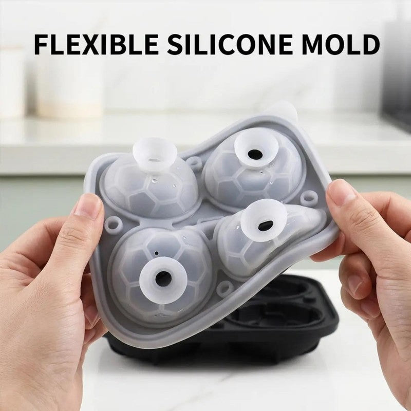 📢📢49% OFF!! ⏰ Silicone Soccer Ball Ice Cube Tray – 5.5 cm Cubes, Slow-Melting, Leak-Proof Design, 4 Colors, Perfect for Game Nights & Cocktails 🥂