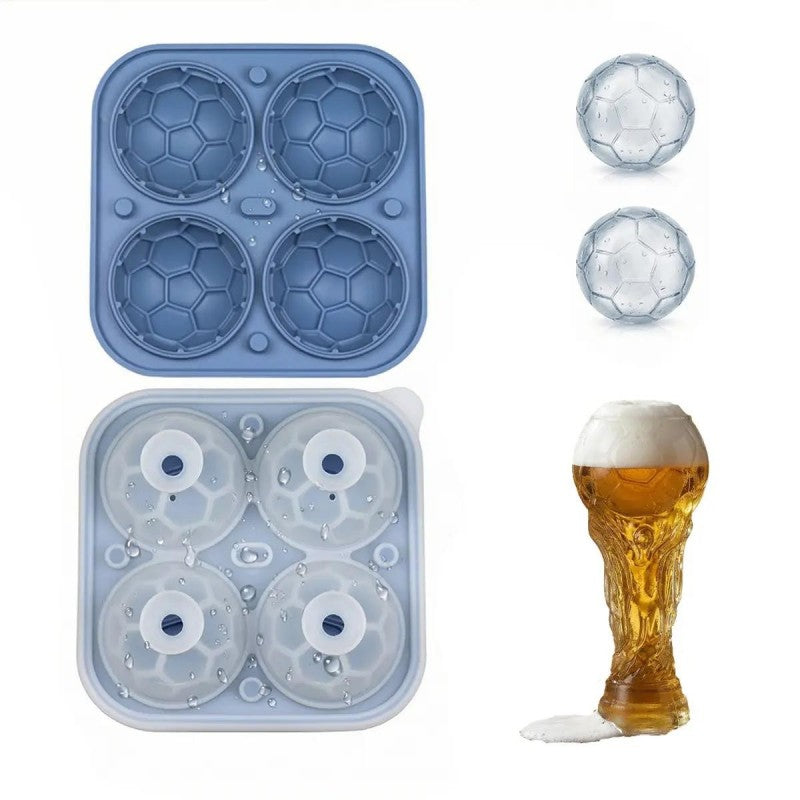 📢📢49% OFF!! ⏰ Silicone Soccer Ball Ice Cube Tray – 5.5 cm Cubes, Slow-Melting, Leak-Proof Design, 4 Colors, Perfect for Game Nights & Cocktails 🥂