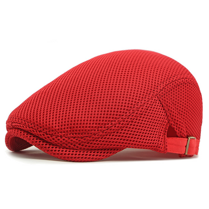 🧢LAST DAY SALE: ￡9.99!!🌞 Breathable Flat Cap with Adjustable Strap – Mesh Fabric, Classic Ivy Style🌿