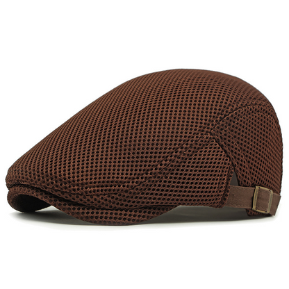 🧢LAST DAY SALE: ￡9.99!!🌞 Breathable Flat Cap with Adjustable Strap – Mesh Fabric, Classic Ivy Style🌿