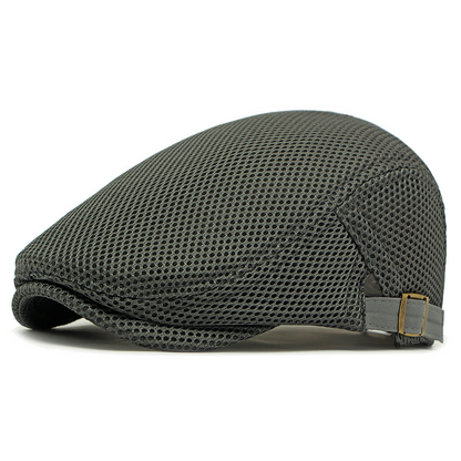 🧢LAST DAY SALE: ￡9.99!!🌞 Breathable Flat Cap with Adjustable Strap – Mesh Fabric, Classic Ivy Style🌿