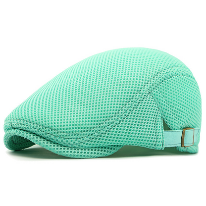 🧢LAST DAY SALE: ￡9.99!!🌞 Breathable Flat Cap with Adjustable Strap – Mesh Fabric, Classic Ivy Style🌿