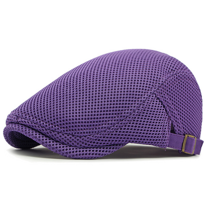 🧢LAST DAY SALE: ￡9.99!!🌞 Breathable Flat Cap with Adjustable Strap – Mesh Fabric, Classic Ivy Style🌿