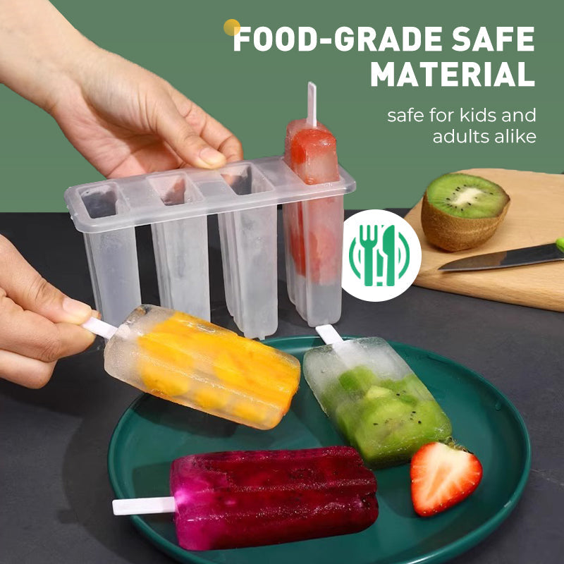 🔥New Hot Selling❤️‍🔥4-Cavity Popsicle Mold with Lid and Sticks