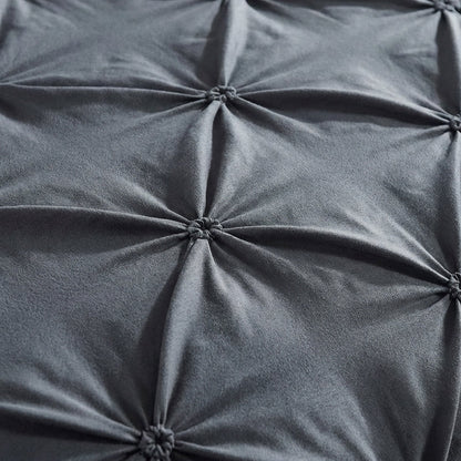 Elegant Pleated Duvet Cover Set – Hidden Zip, Machine-Washable & Fade-Resistant (Includes Matching Pillowcases)
