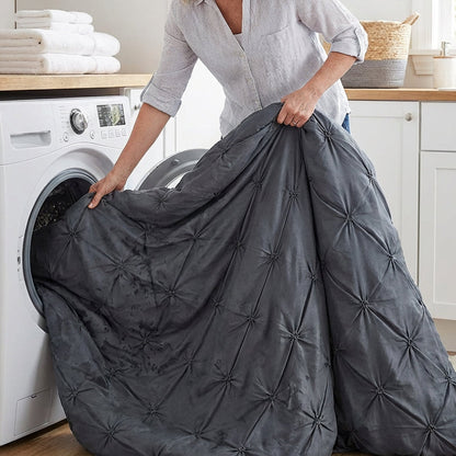 Elegant Pleated Duvet Cover Set – Hidden Zip, Machine-Washable & Fade-Resistant (Includes Matching Pillowcases)