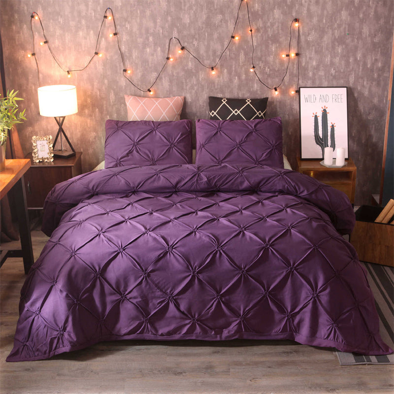 Elegant Pleated Duvet Cover Set – Hidden Zip, Machine-Washable & Fade-Resistant (Includes Matching Pillowcases)