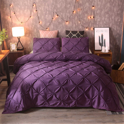 Elegant Pleated Duvet Cover Set – Hidden Zip, Machine-Washable & Fade-Resistant (Includes Matching Pillowcases)