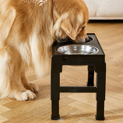 ⏰49% OFF NOW🐾Adjustable Elevated Dog Feeder – 5-Height Settings, Anti-Slip & Splash-Proof (Includes Stainless Steel Bowls)✨