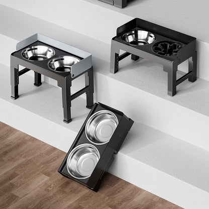 ⏰49% OFF NOW🐾Adjustable Elevated Dog Feeder – 5-Height Settings, Anti-Slip & Splash-Proof (Includes Stainless Steel Bowls)✨