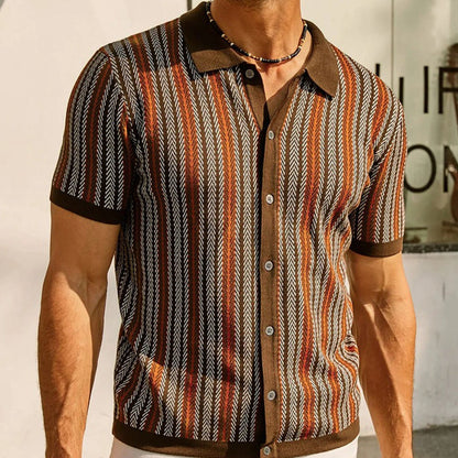 🔥40% OFF🎁Men's Short Sleeve Herringbone Knit Shirt