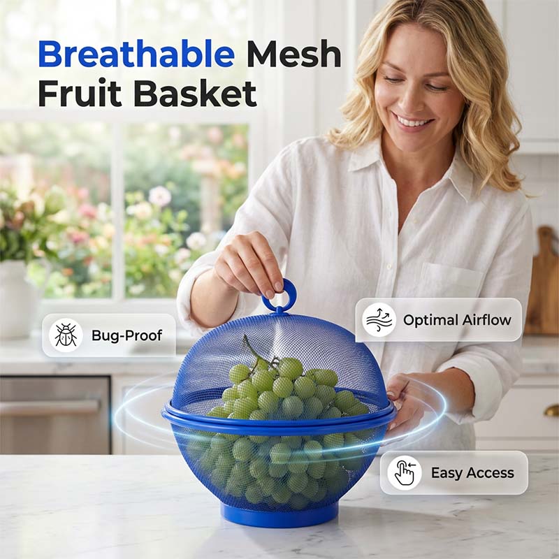 🔥49% OFF🍇Breathable fruit basket with lid – keeps insects out and food fresh · Rinses clean in a flash · A must-have for outdoor picnics✨