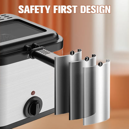 ⏰40% OFF NOW!🍗2.5L Family Deep Fryer – One-Touch Operation, Adjustable Temperature & Safety Shut-Off for Crispy Chips, Chicken & More