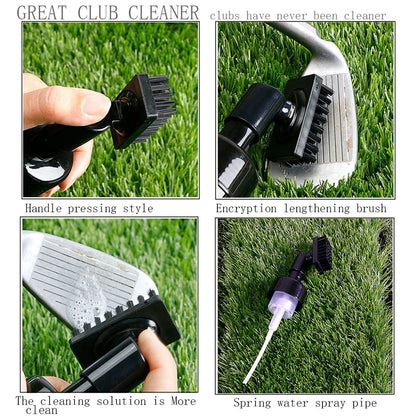 🔥HOT SALE⛳Leak-Proof Golf Club Cleaning Brush with Built-in Water Reservoir – Nylon Bristles, Retractable Clip & Quick-Squeeze Design for Spotless Grooves On the Go