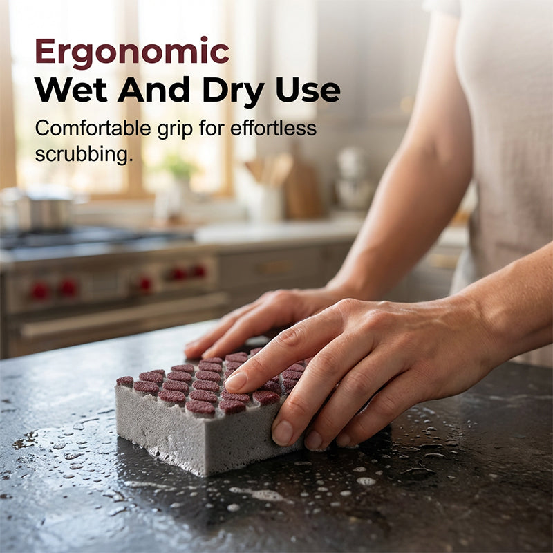 💥49% OFF NOW!🧼Heavy-Duty Scouring Sponge with Fish-Scale Texture – Rust & Burnt-On Residue Remover for Pans, Sinks & Hobs✨