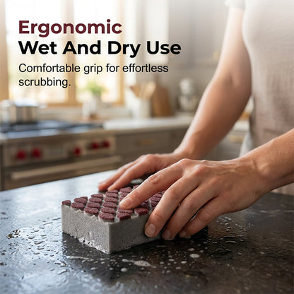 💥49% OFF NOW!🧼Heavy-Duty Scouring Sponge with Fish-Scale Texture – Rust & Burnt-On Residue Remover for Pans, Sinks & Hobs✨