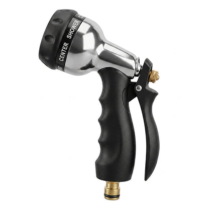🔥HOT SALE🚿Heavy-Duty Brass Garden Hose Nozzle – 8 Spray Patterns, Leak-Proof & Ergonomic Grip for Driveways, Plants & Car Washing✨