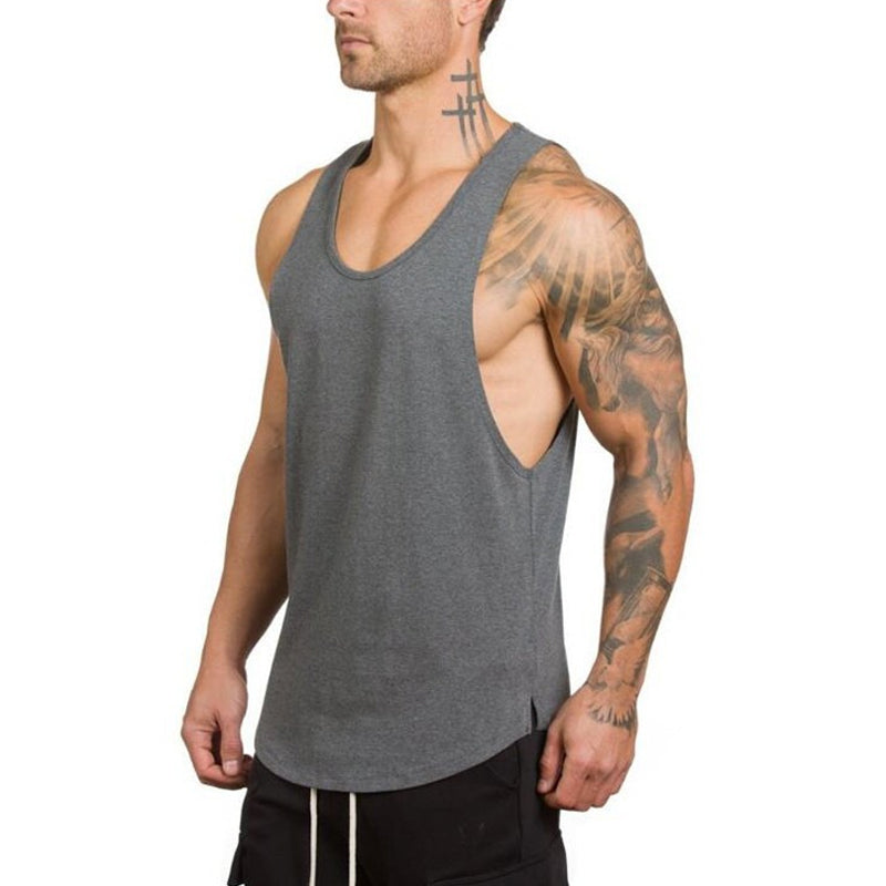 🎽 LIMITED-TIME 49% OFF! 💪 Men's Muscle Fitness Stringer Tank Top – Deep-Cut Armholes, Stretch Fabric, V-Neck 🏃‍♂️