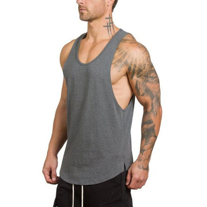 🎽 LIMITED-TIME 49% OFF! 💪 Men's Muscle Fitness Stringer Tank Top – Deep-Cut Armholes, Stretch Fabric, V-Neck 🏃‍♂️