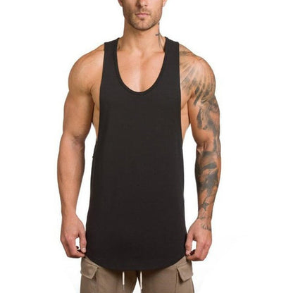🎽 LIMITED-TIME 49% OFF! 💪 Men's Muscle Fitness Stringer Tank Top – Deep-Cut Armholes, Stretch Fabric, V-Neck 🏃‍♂️