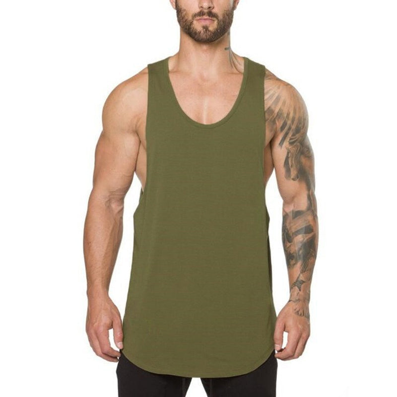 🎽 LIMITED-TIME 49% OFF! 💪 Men's Muscle Fitness Stringer Tank Top – Deep-Cut Armholes, Stretch Fabric, V-Neck 🏃‍♂️