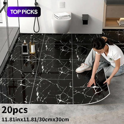 🥳2026 HOT SALE🥳💞50K+ SOLD!🚿🛡️ 49% OFF! Premium Floor Tile Sticker – 2.5mm thick, wear‑resistant. Anti‑slip texture, easy to clean. Covers old tiles or concrete. 👣💪