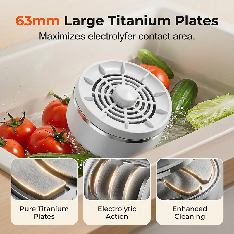 🔥49% OFF NOW🍎Titanium Electrolysis Fruit & Veg Purifier – Chemical-Free Cleaning with Vortex Wash & 63mm Titanium Plate✨