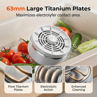 🔥49% OFF NOW🍎Titanium Electrolysis Fruit & Veg Purifier – Chemical-Free Cleaning with Vortex Wash & 63mm Titanium Plate✨