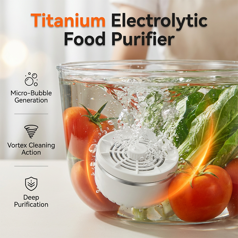 🔥49% OFF NOW🍎Titanium Electrolysis Fruit & Veg Purifier – Chemical-Free Cleaning with Vortex Wash & 63mm Titanium Plate✨
