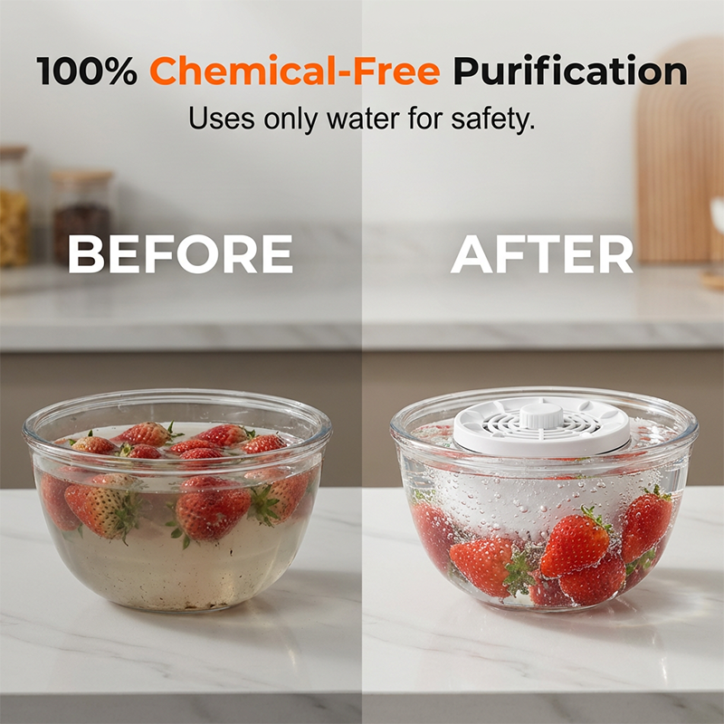 🔥49% OFF NOW🍎Titanium Electrolysis Fruit & Veg Purifier – Chemical-Free Cleaning with Vortex Wash & 63mm Titanium Plate✨