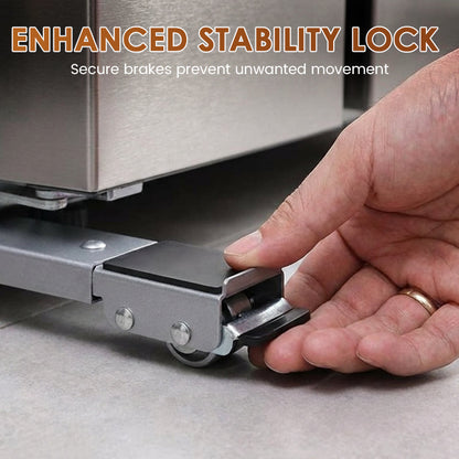 ⏰Limited-time Special🌟Adjustable Appliance Trolley with 24 Wheels & Locking Brake – Heavy-Duty Galvanised Steel for Washing Machines, Fridges & More✨